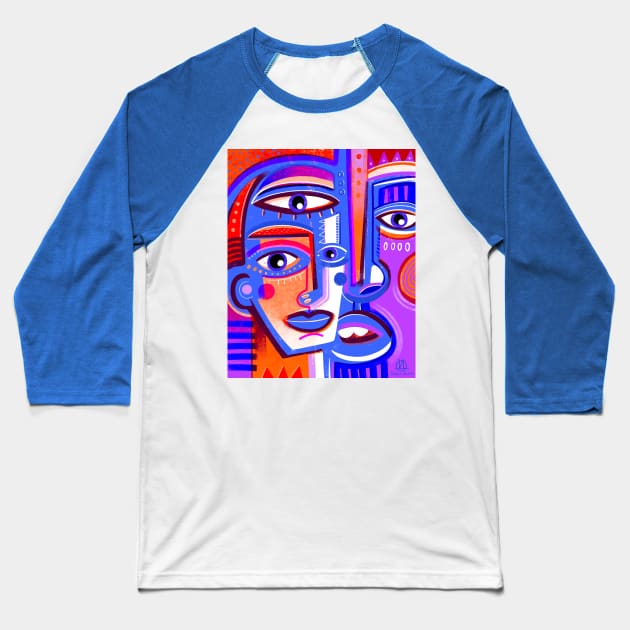 Art faces Baseball T-Shirt by Daria Kusto